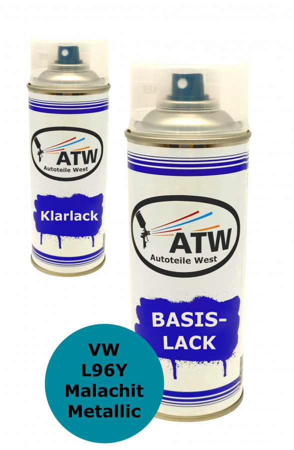 Autolack für VW L96Y Malachit Metallic+400ml Klarlack Set